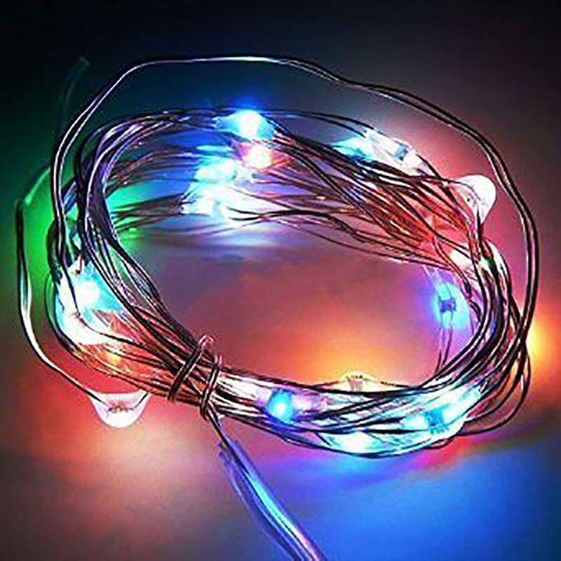 Fargede Led lys på ledning, 40 stk. – Hobbyfabrikken