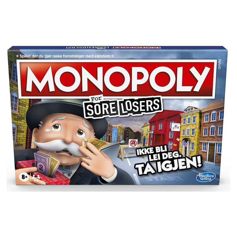 Monopoly for Sore losers. Brettspill, monopol. Hasbro.