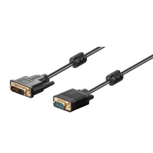 Goobay DVI-I til VGA full HD-kabel med gullbelagte fester 10 m.