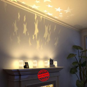 LED kubbelys med stjerner, fjernkontroll