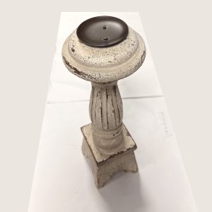 Lysestake i tre, vintage røff design til telys