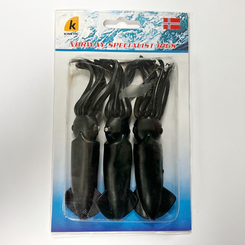 Kinetic fiske Deluxe Octopus Black, 3 pk.