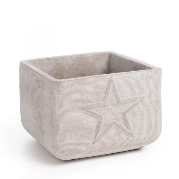 Cement star square pot. Blomsterpotte
