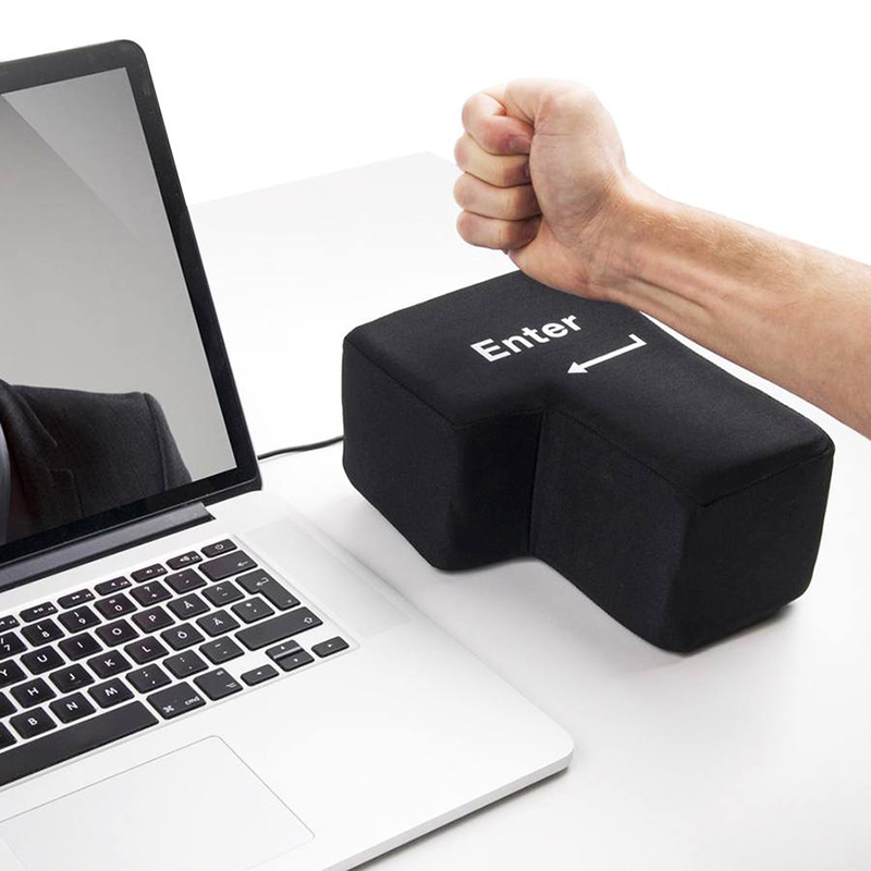 Stor enter knapp. USB, frustrasjonspute. Gigantisk enter-knapp.